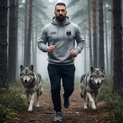 Grauer Hoodie mit Kapuze und Kängurutasche – Komfort Fit